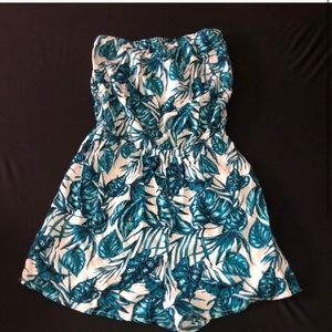 H&M leaf blue summer romper XS